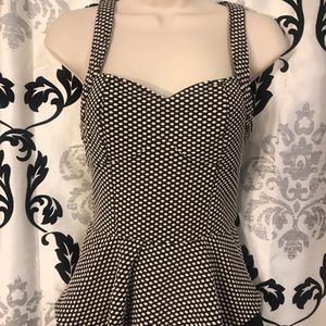 Black and white peplum top